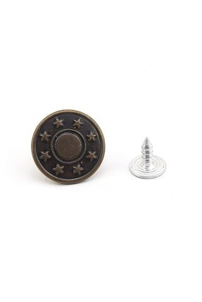 17 Mm Sabit Kot Düğmesi Yıldız Desenli Sac Antik 1000 Takım kot-17mm-antik-yildiz