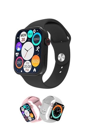 Realme 6,6i,6 Pro Uyumlu Smartwatch 7 Akıllı Saat Spor Mod, Arama Yapma, Sağlık Bildirimleri Siyah uyumlu-w7-16