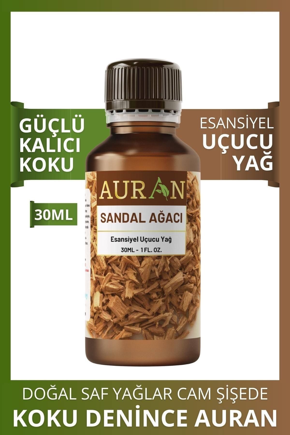 AURAN Sandal Ağacı Esansiyel Uçucu Koku Yağı Buhurdanlık Yağı Difüzör Esansı Hobi Esans Ortam Oda 30ml