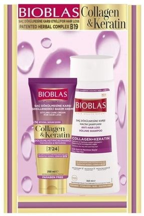 Collagen&keratin Şampuan 360 Ml+saç Şekillendirici Bakım Kremi 250 Ml BİOTA8484-4664