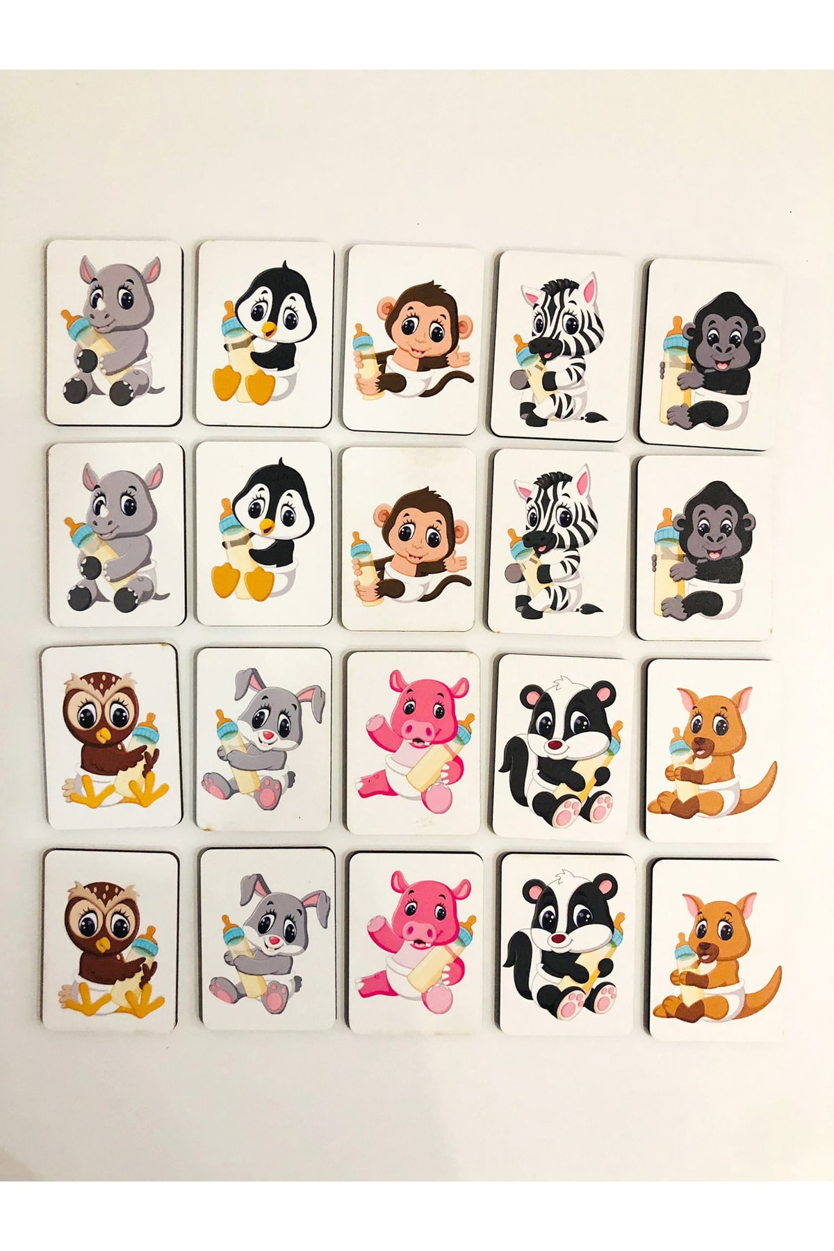 samsunlazer Zeka Kartları Sevimli Hayvanlar Eşleştirme Oyunu Hafıza Kartı Ahşap Eğitici Puzzle Oyuncak fotoğrafı 2 (önizleme)