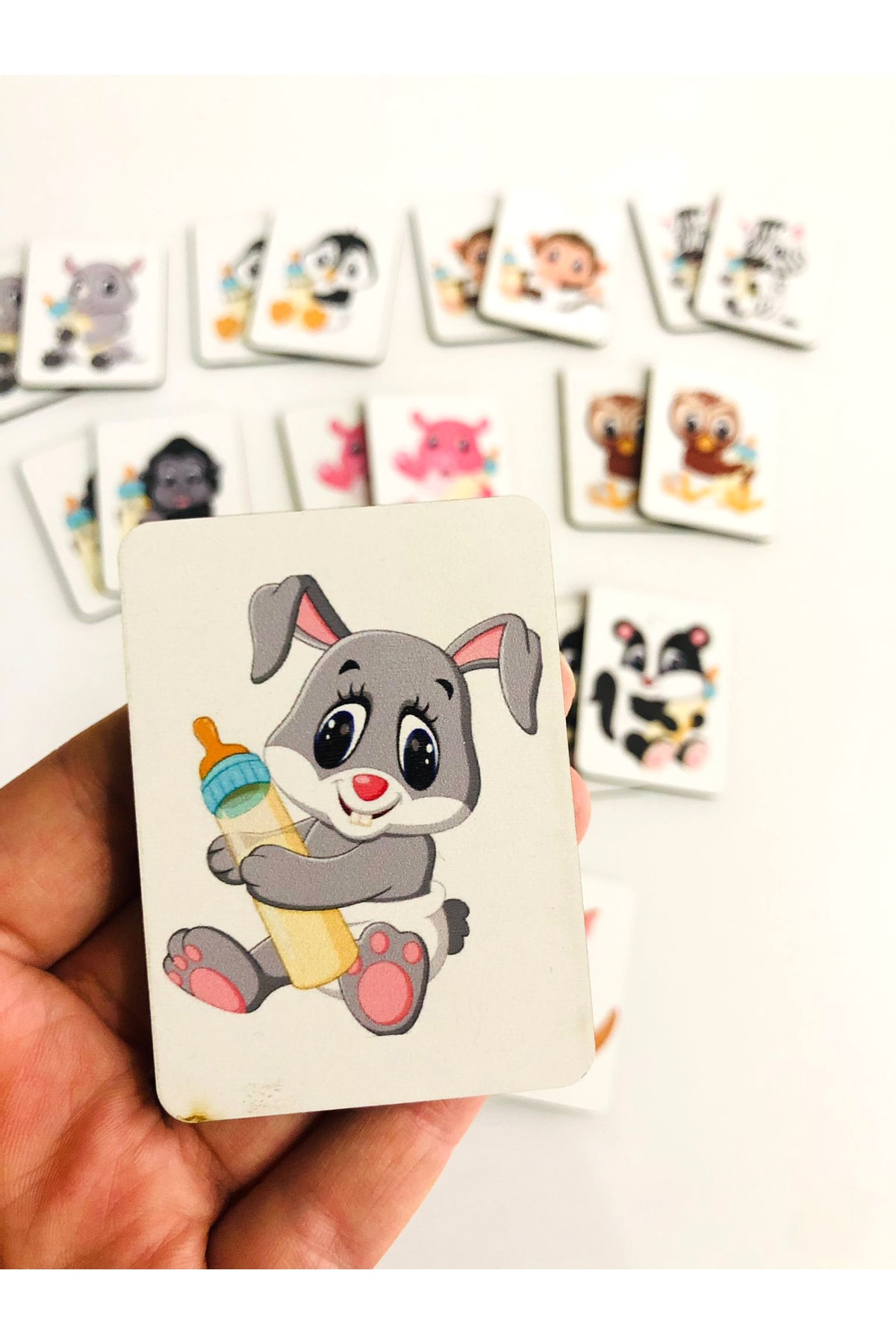 samsunlazer Zeka Kartları Sevimli Hayvanlar Eşleştirme Oyunu Hafıza Kartı Ahşap Eğitici Puzzle Oyuncak fotoğrafı 3 (önizleme)