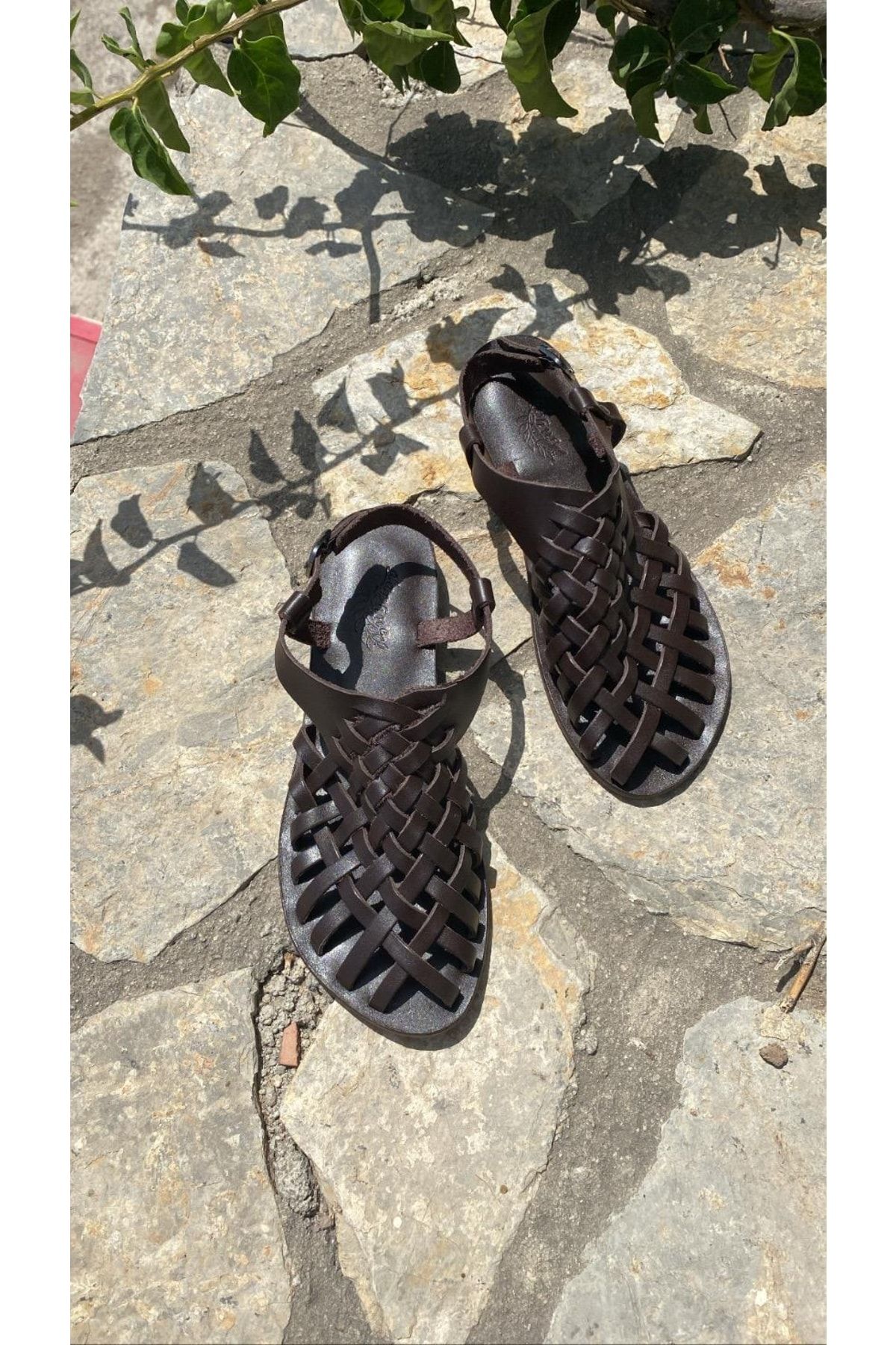 صندل چند رنگ زنانه Bodrum قهوه چرمی واقعی 4013 DaphneSandals
