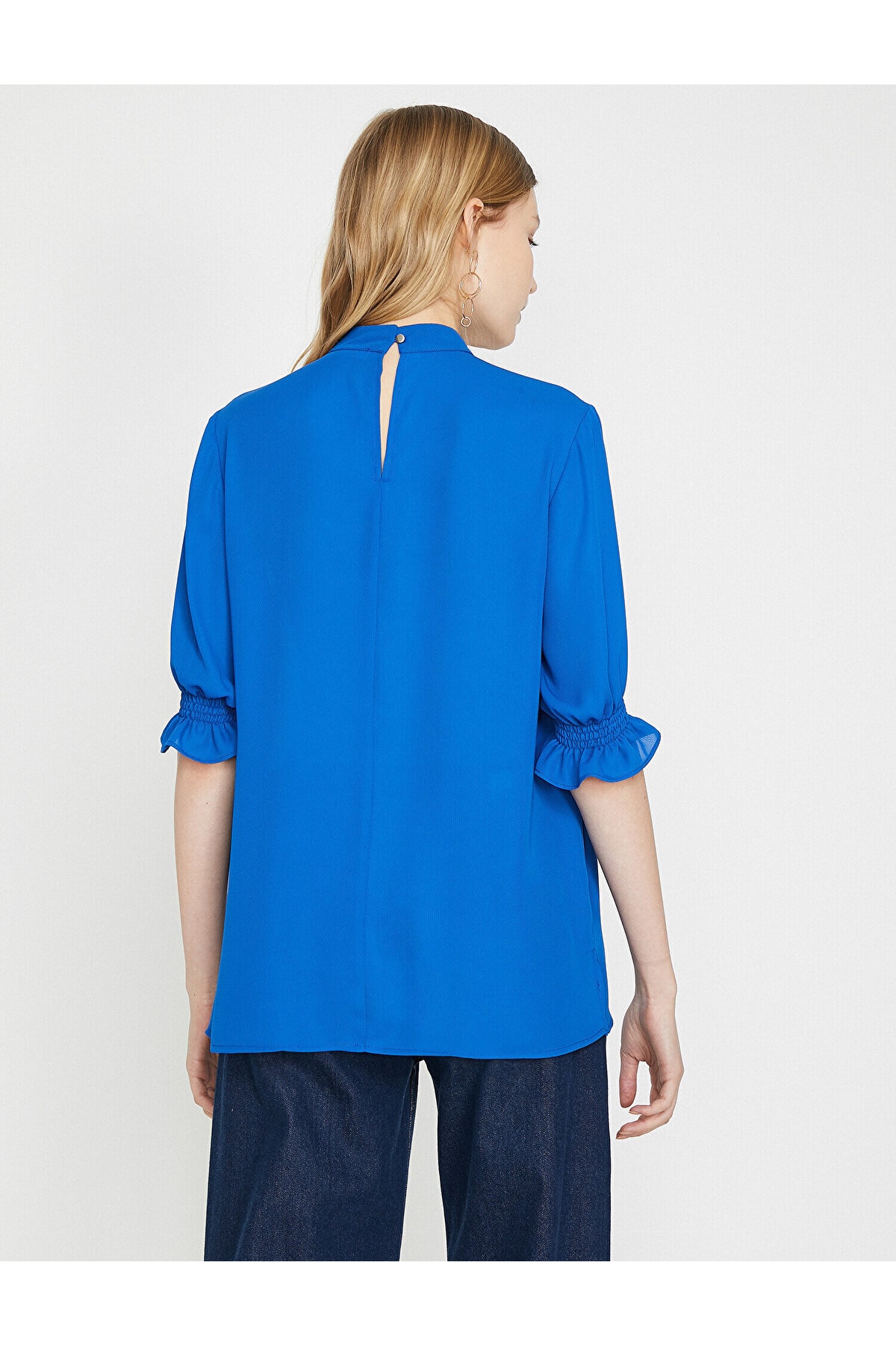 Koton Bluse Blau Regular Fit Fast ausverkauft