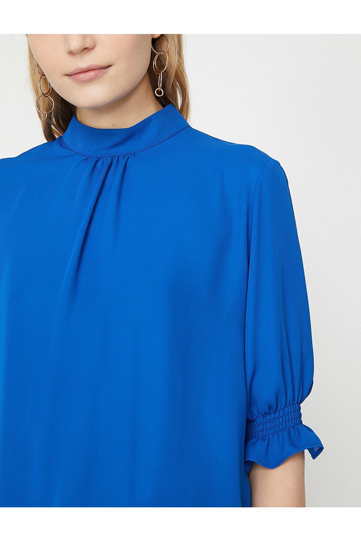 Koton Bluse Blau Regular Fit Fast ausverkauft