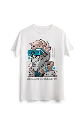 Unisex Erkek Kadın Metaverse Cyber Anime Techno Futuristic Baskılı Tasarım T-shirt LAC00755