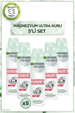 5'li Garnier Mineral Magnezyum Ultra Kuru Sprey Deodorant Seti PKTUKRSPDSTMHD