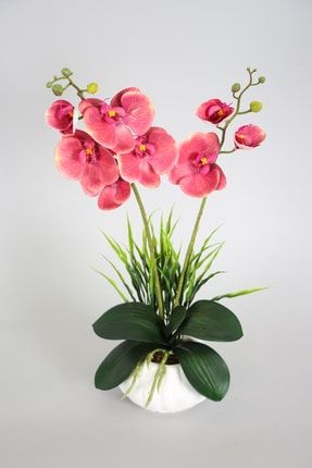 Dekoratif 2li Mini Yapay Islak Orkide Tanzimi 50 Cm Pastel Fuşya YPCCK-FKYT-631