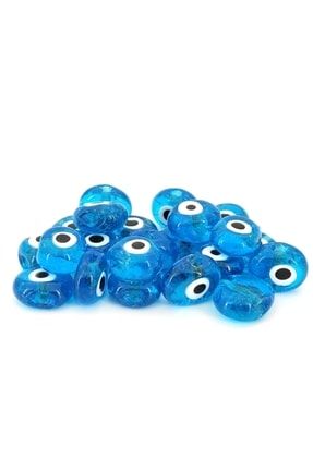 Büyük Boy Özel Danagöz Cam Nazar Boncuğu Çanak Mavi 2,5 Cm 8 Adet D4