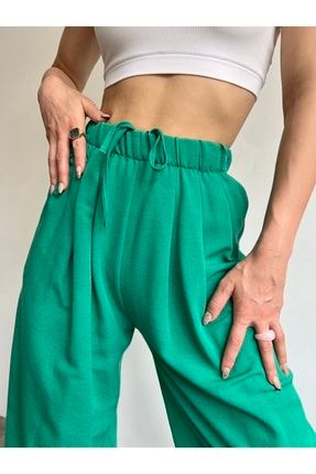 Nanin Salaş Benetton Yeşil Keten Pantolon 604