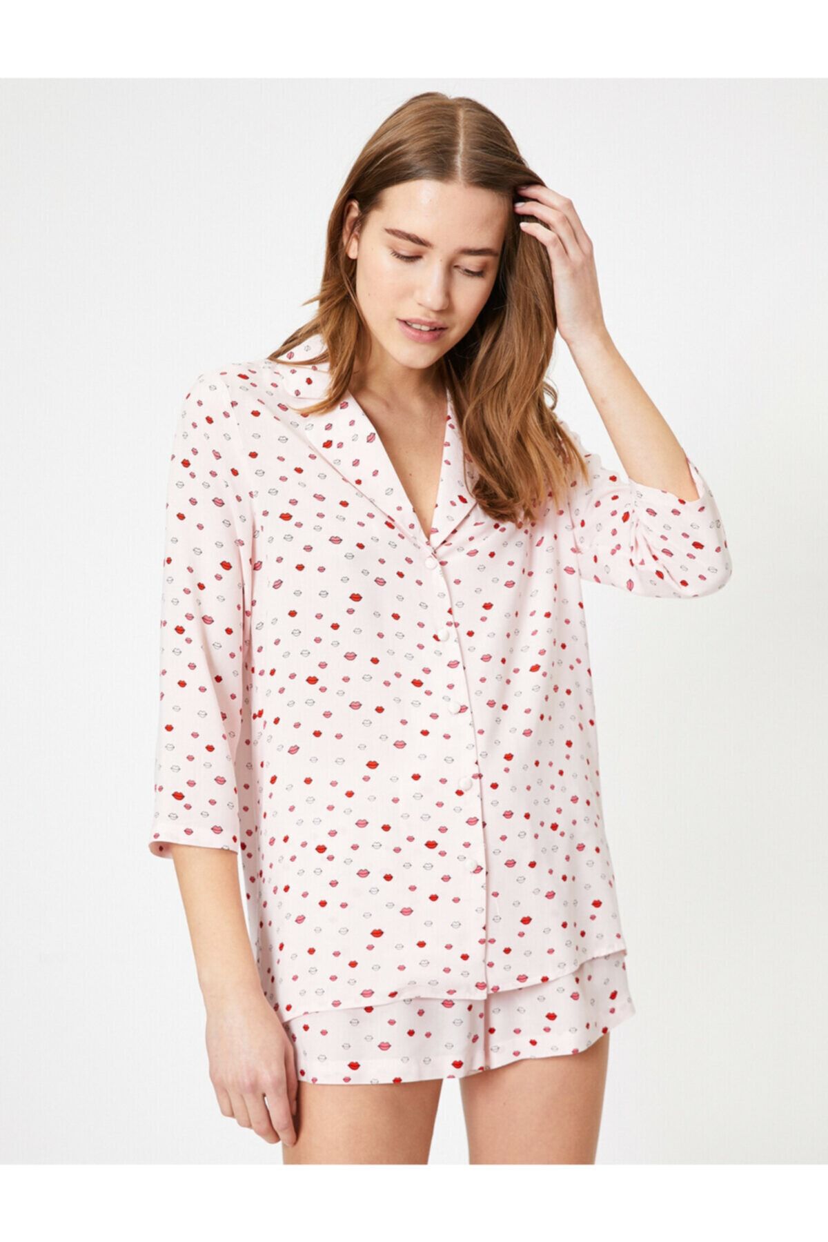 Koton Pyjamaoberteil Rosa Mit Slogan