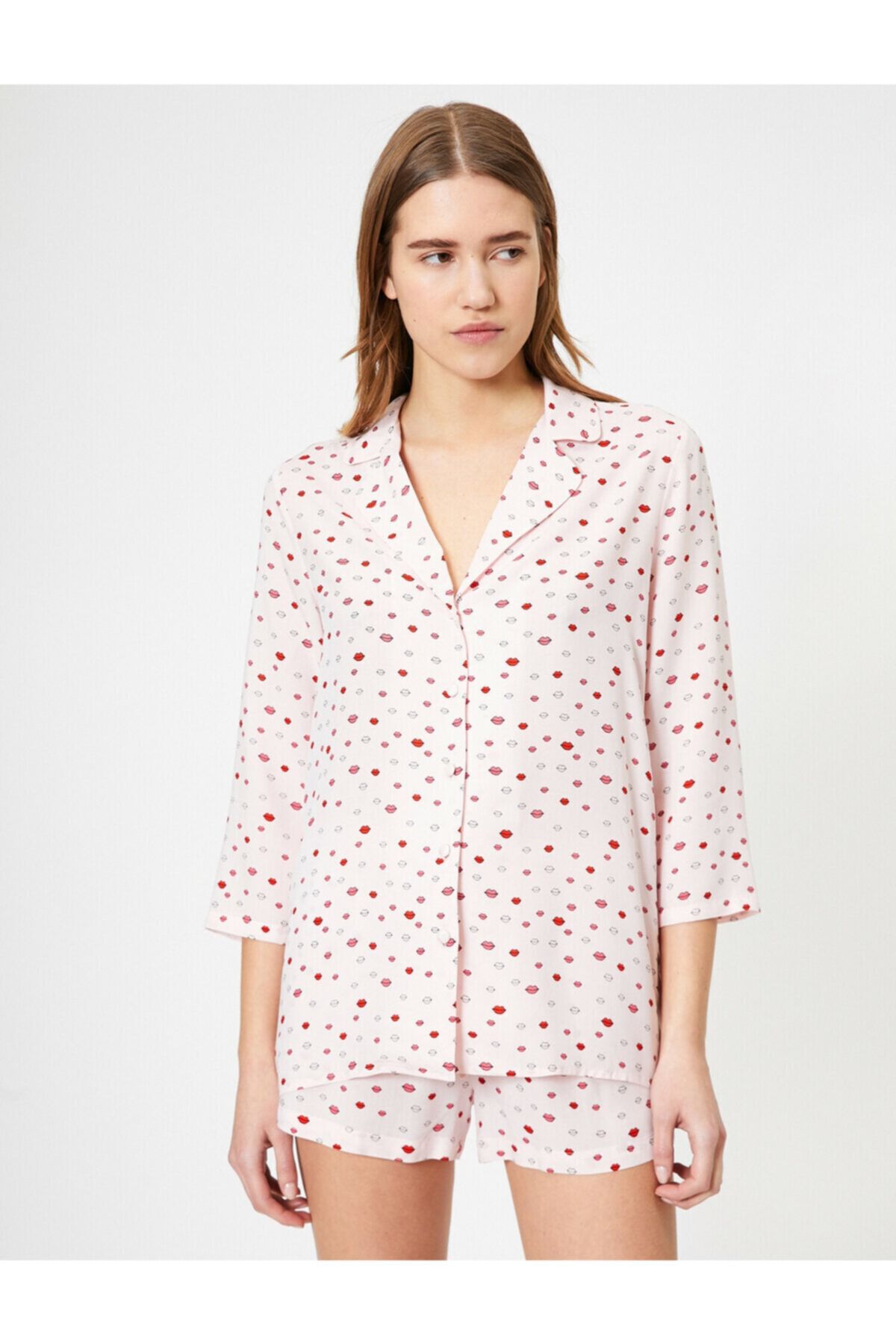 Koton Pyjamaoberteil Rosa Mit Slogan