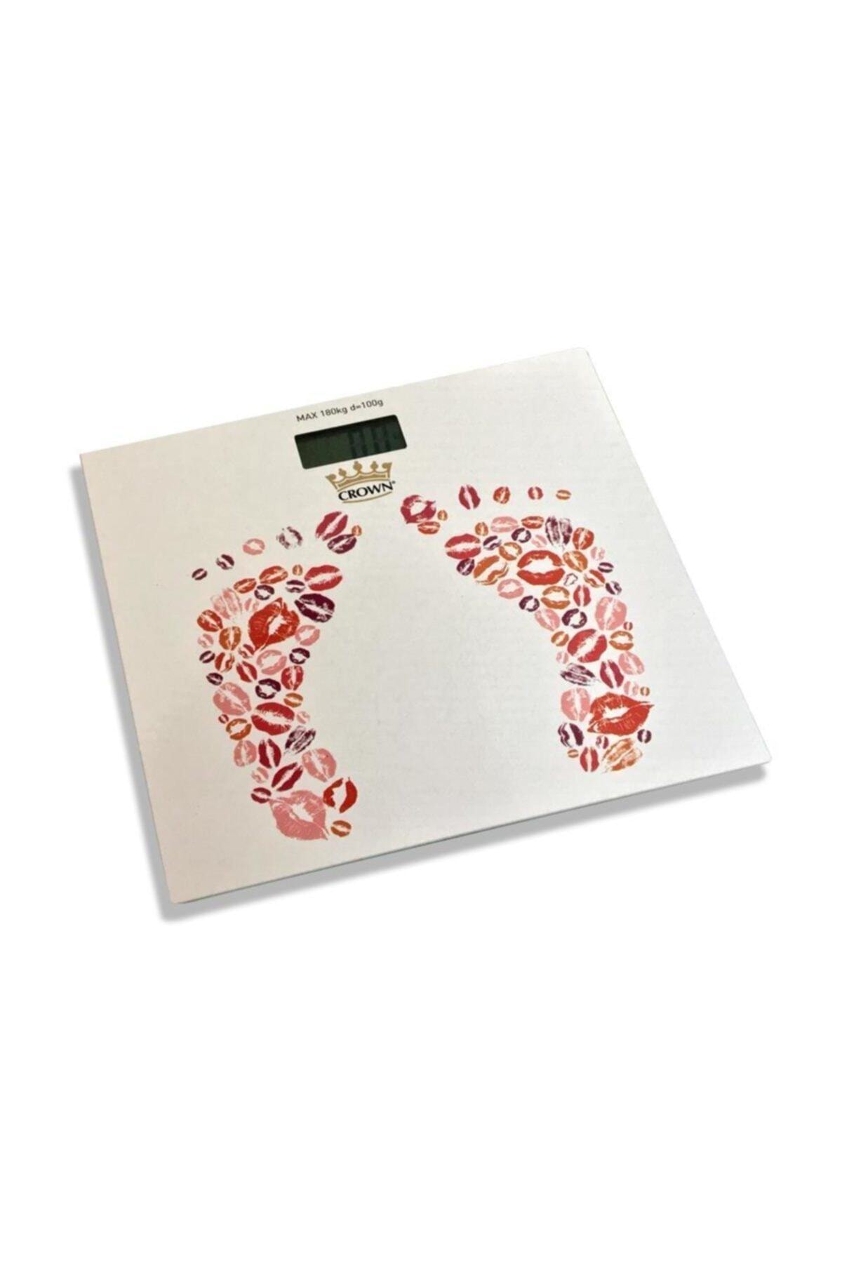 Onetick Crown Desenli Dijital Cam Baskül Terazi Tartı