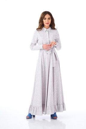 Gri Poplin Günlük Elbise MZ-1903