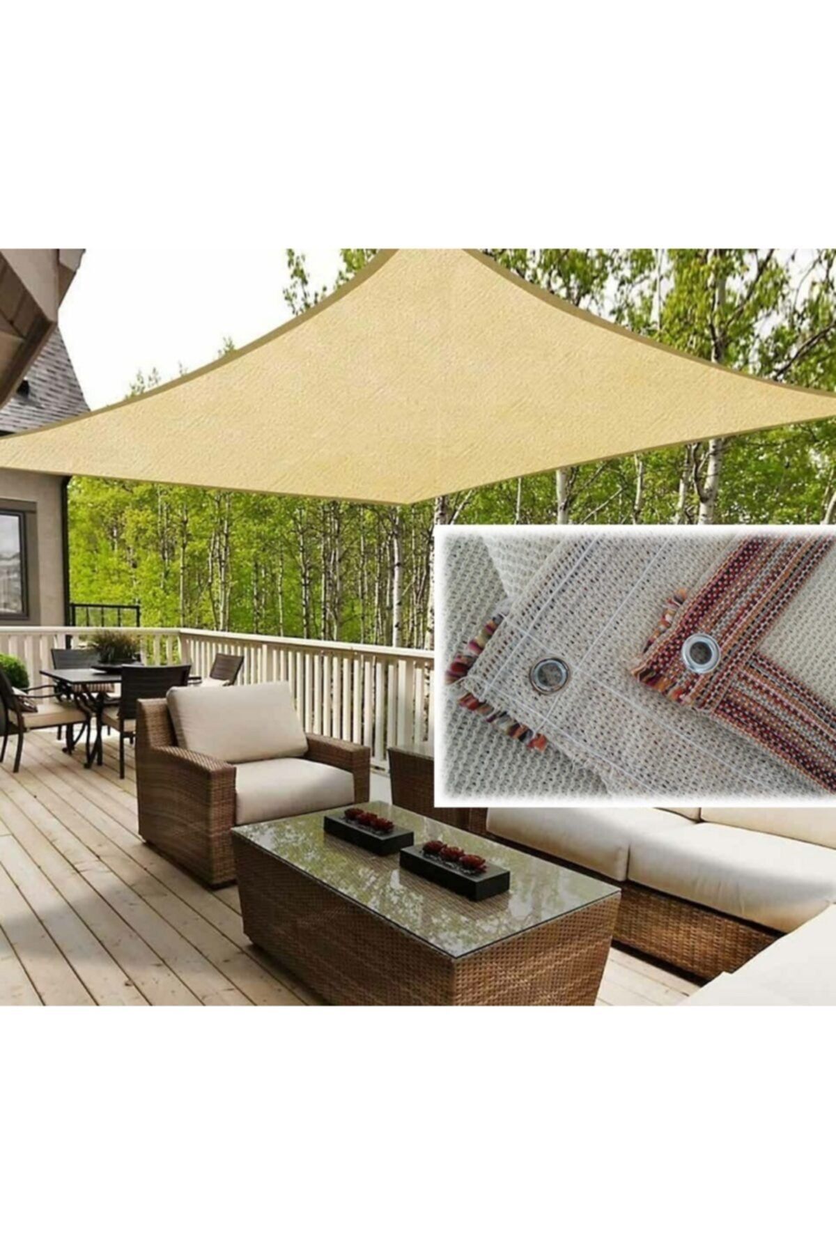 Doğalsan Tarım-Shade Net 2x7 M Cream Shade Cover Fabric 95% Garden Shade Fence Net Shading Net 2