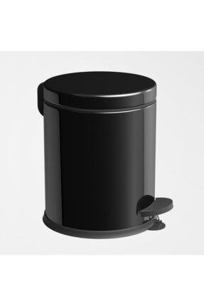 Banyo Tuvalet Balkon Mutfak, Siyah Renkli Pedallı Metal Çöp Kovası 5 Litre 2301121800