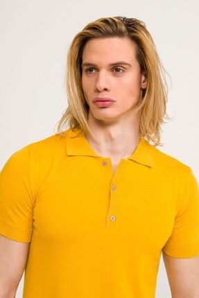 Erkek Sarı Yakalı T-Shirt 6179