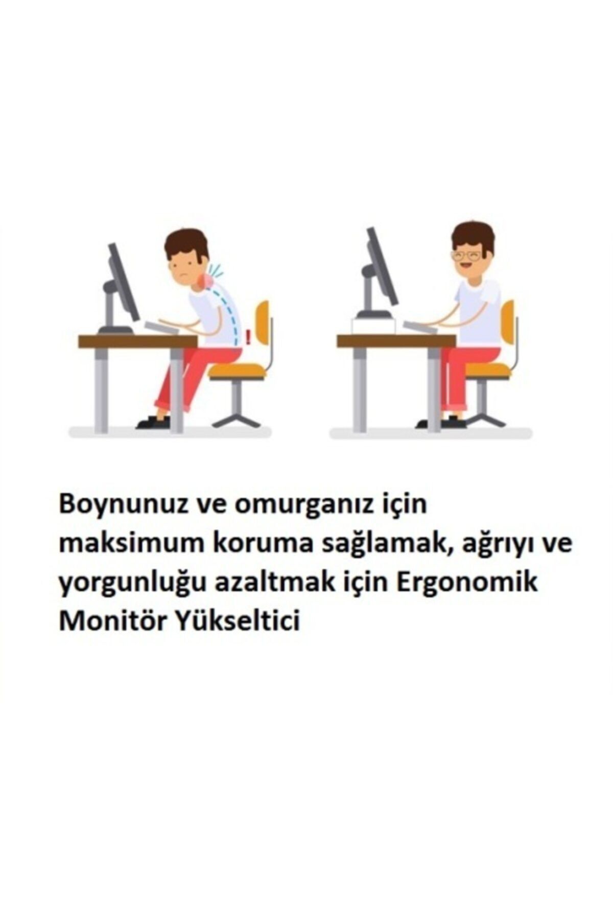TNCN Mobilya-Black Computer Monitor Riser 3