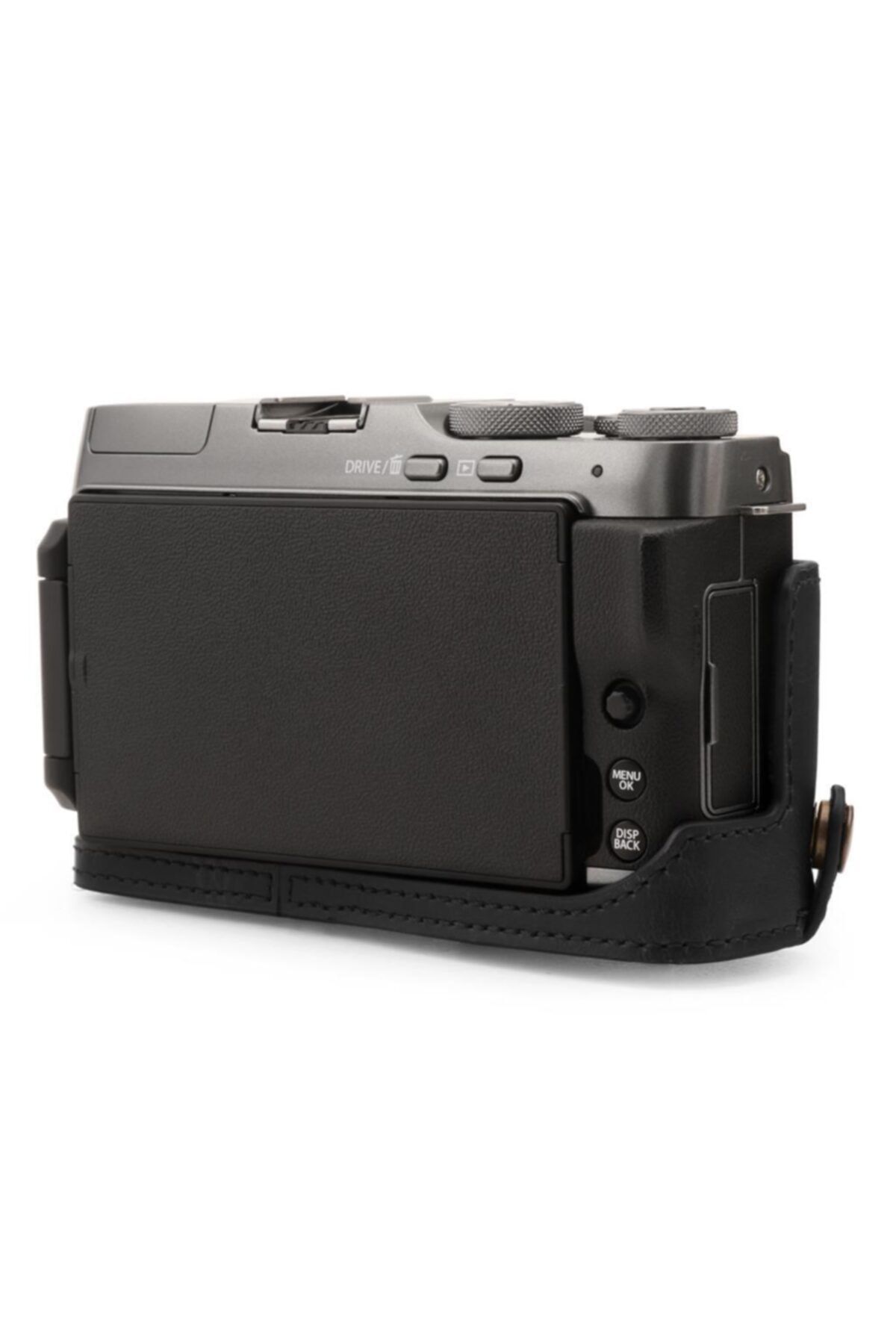 لوازم جانبی کیف مشکی مردانه و زنانه سیاه MegaGear مورد دوربین چرمی مصنوعی سازگار با Fujifilm X A7 یک پایین Genel Markalar