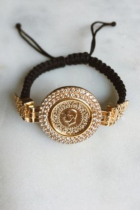 Altın Kaplama Ipli Çeyrek Taşlı Kadın Bilekliği Gold Bracelet 199119882102