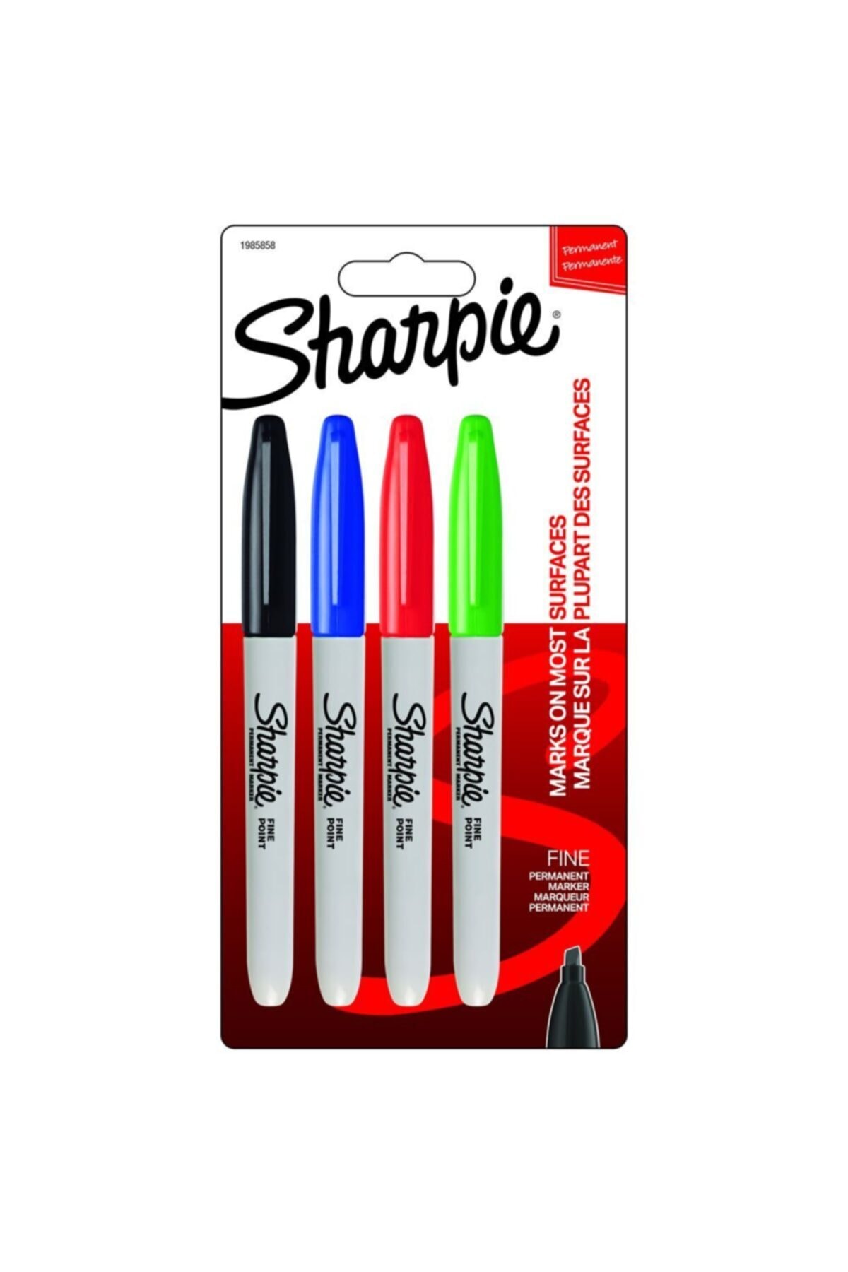 1985858 Fine Marker Permanent Pen 4-Piece Standard Colors