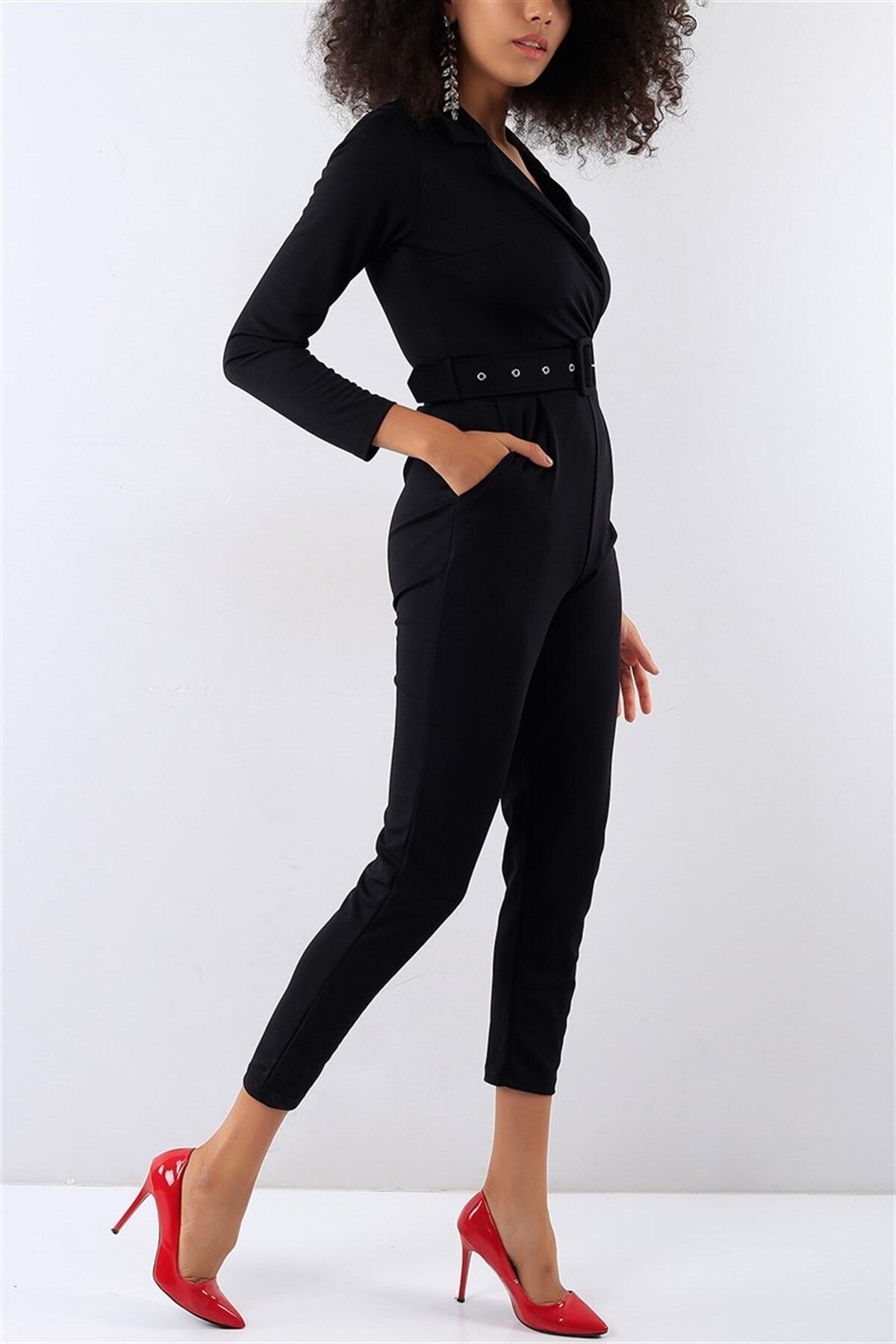 Black one piece cheap jumpsuit long sleeve