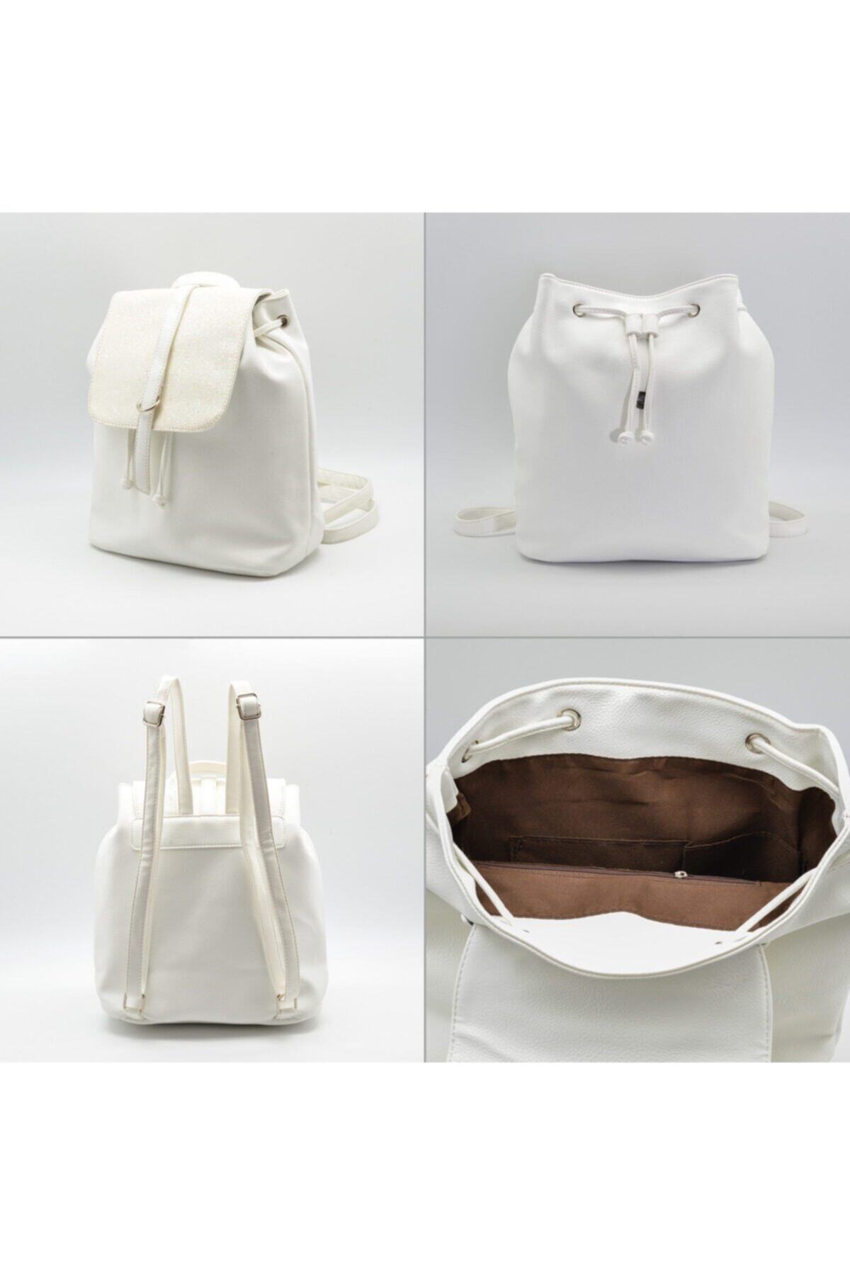 کوله پشتی زنانه سفید Moda1001 | 40802 اورجینال - تصویر 6