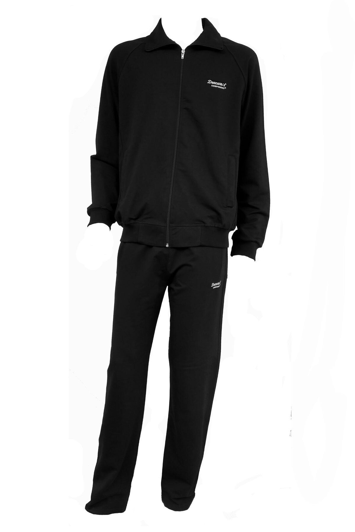 DEACARR S Men s Black Half Turtleneck Front Zippered Lycra