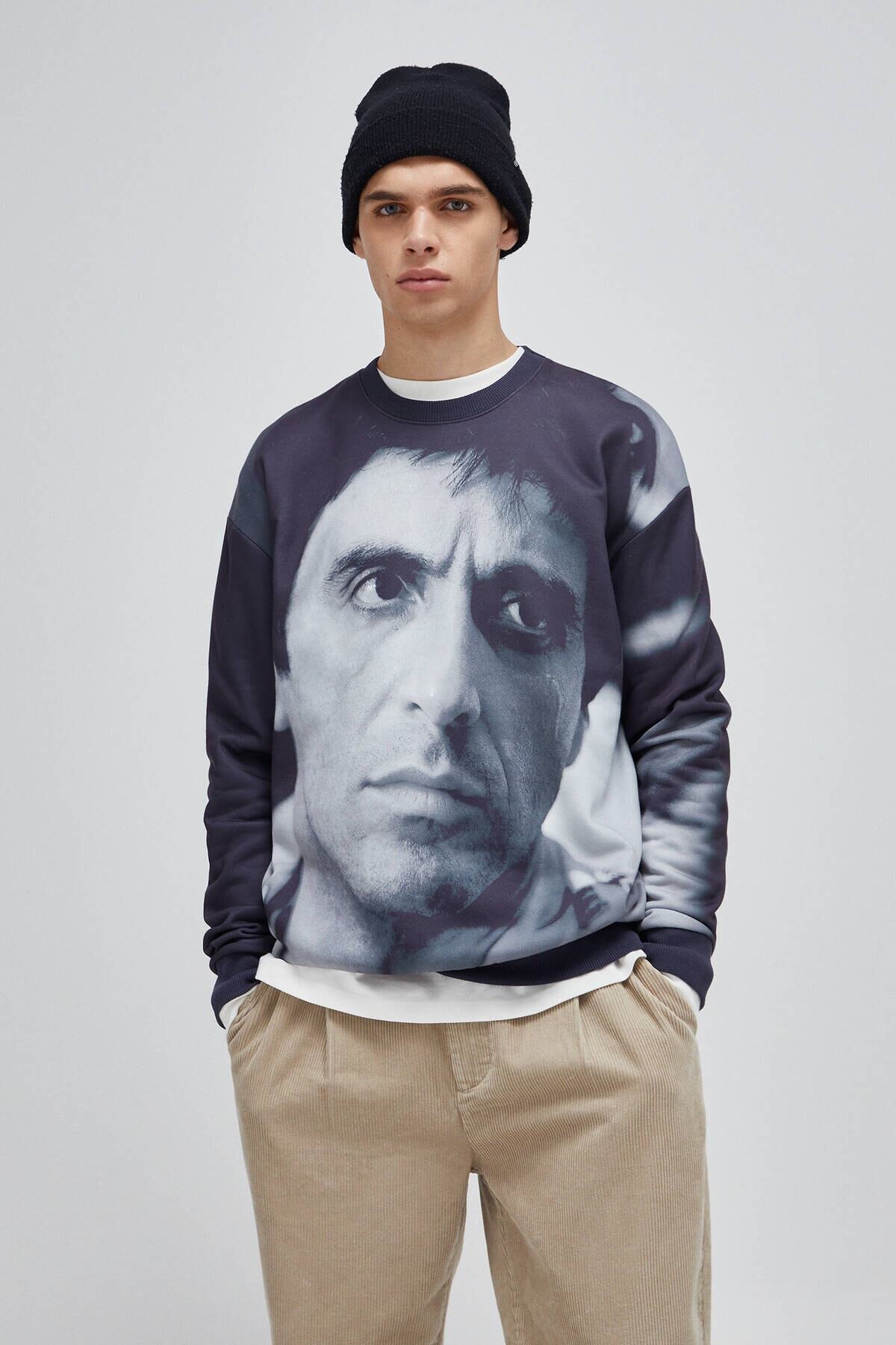 Pull \u0026 Bear Siyah Scarface Görselli 