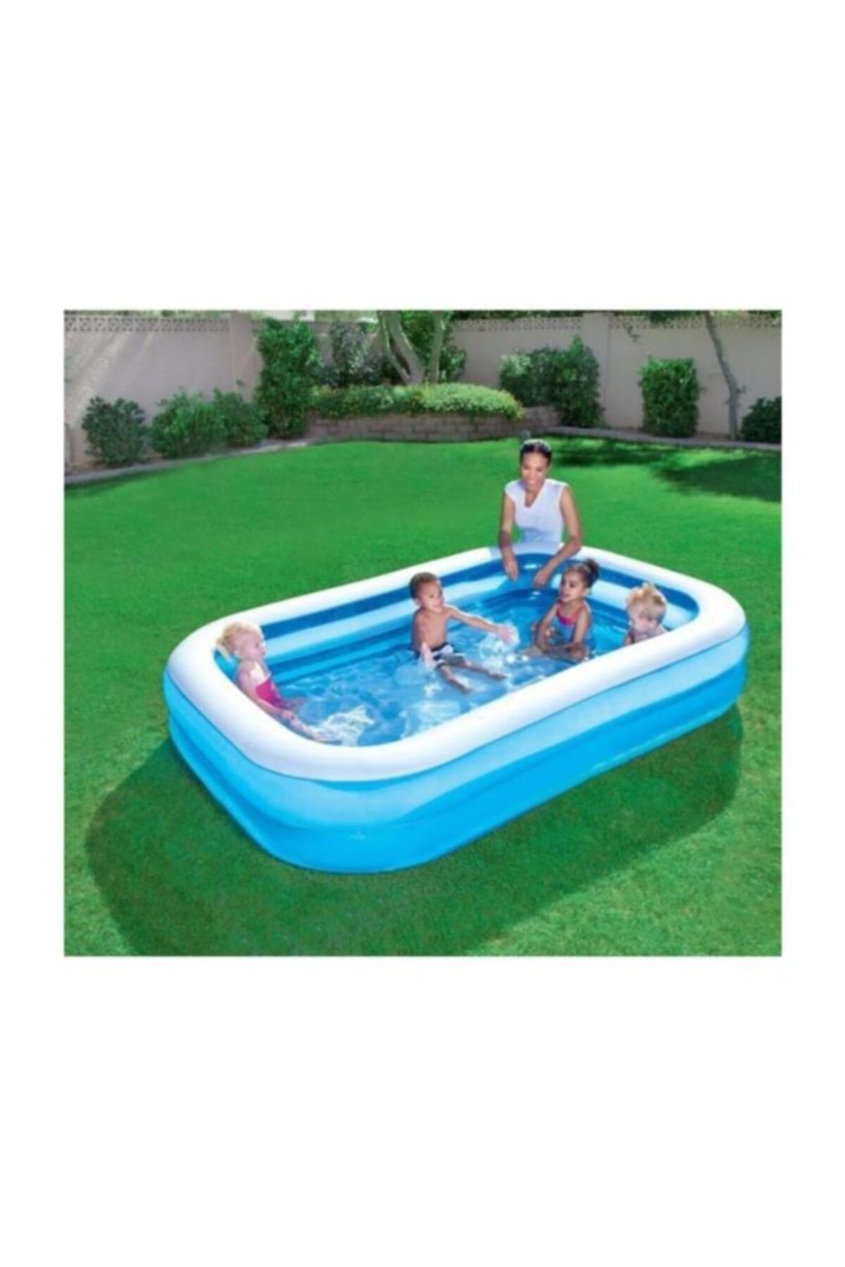 bestway 12819 buyuk boy dikdortgen sisme aile havuzu 211x132x46cm fiyati yorumlari trendyol