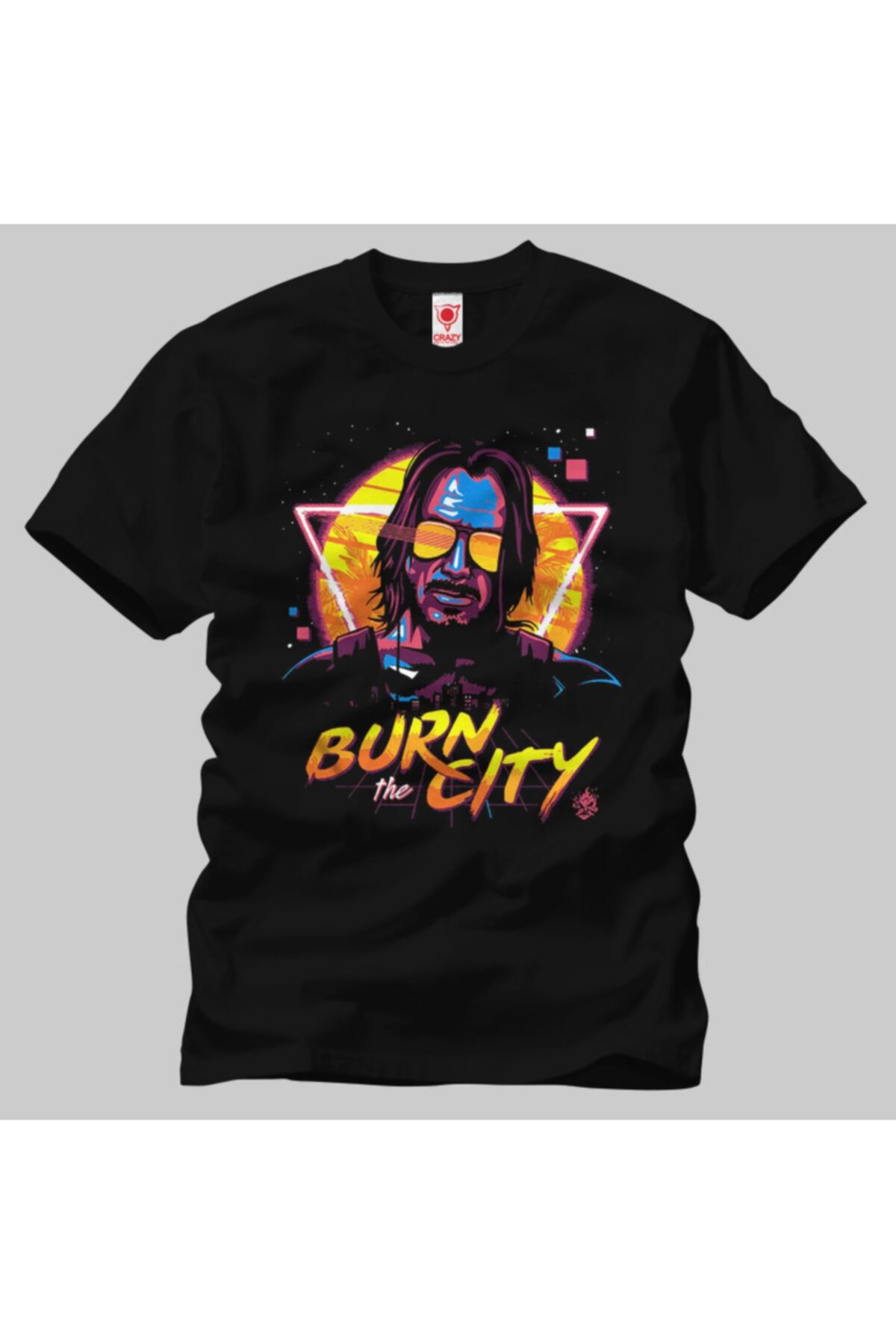 Crazy-Cyberpunk 2077 Burn The City Men's T-Shirt 1