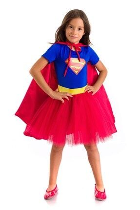 Halloween Cadılar Bayramı Süpergirl Kostümü Kısa Kollu TK0267