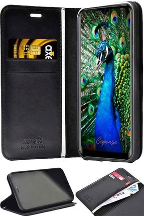Samsung Galaxy A51 Kılıf Kapaklı Kartvizitlik Standlı Siyah Arka Kapak karcupdeluxe-172