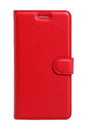 Samsung Galaxy C5 Kapaklı Kart Cepli Cüzdan Kılıf Kırmızı CK040