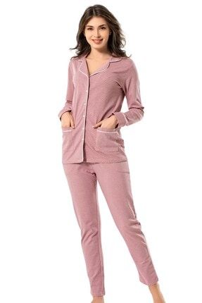 Erdem Bayan Kışlık Puantiyeli Pijama 8607P-E
