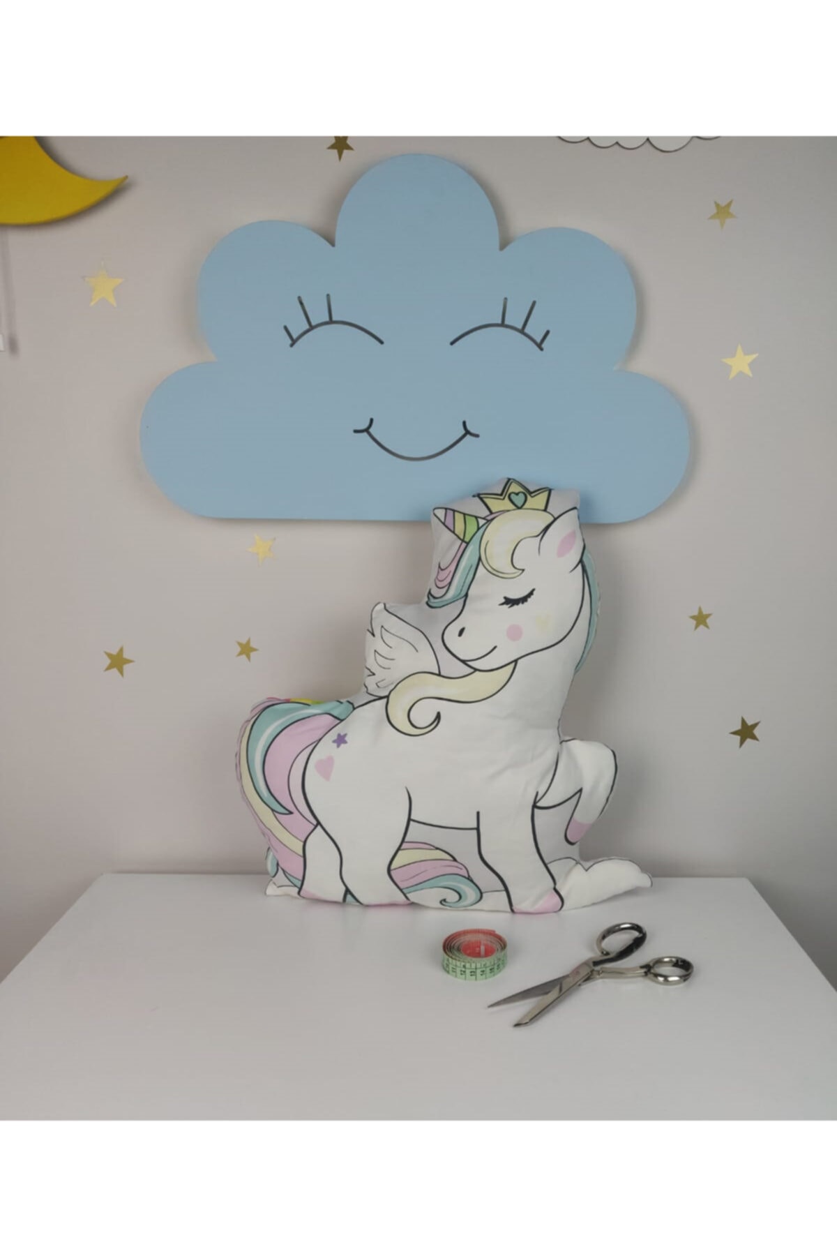 Unicorn Pofuduk Dekoratif Uyku Arkadaşı Yastığı Ve Kırlent Mktua-002