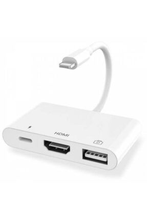 Polham Apple Ipad Ve Iphone Için Lightning Hdmi Dijital Av Adaptör, Otg Usb Dönüştürücü Kablosu 31956