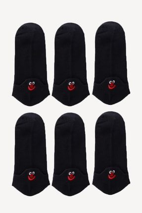 6'lı Siyah Emoji Patik Çorap Set 7250