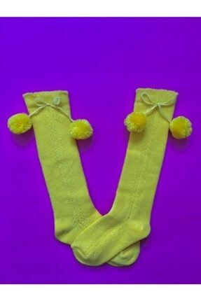 Okul Çorabı Ponponlu Dizaltı File Kız Çocuk Çorabı DB462209