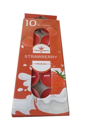 Çilek Kokulu Strawberry Tea Candle 8'li Mum TC-S
