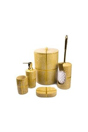 Altın Kent Dekor Polyester Banyo Takımı Seti 5 Parça PRA-564765-3281