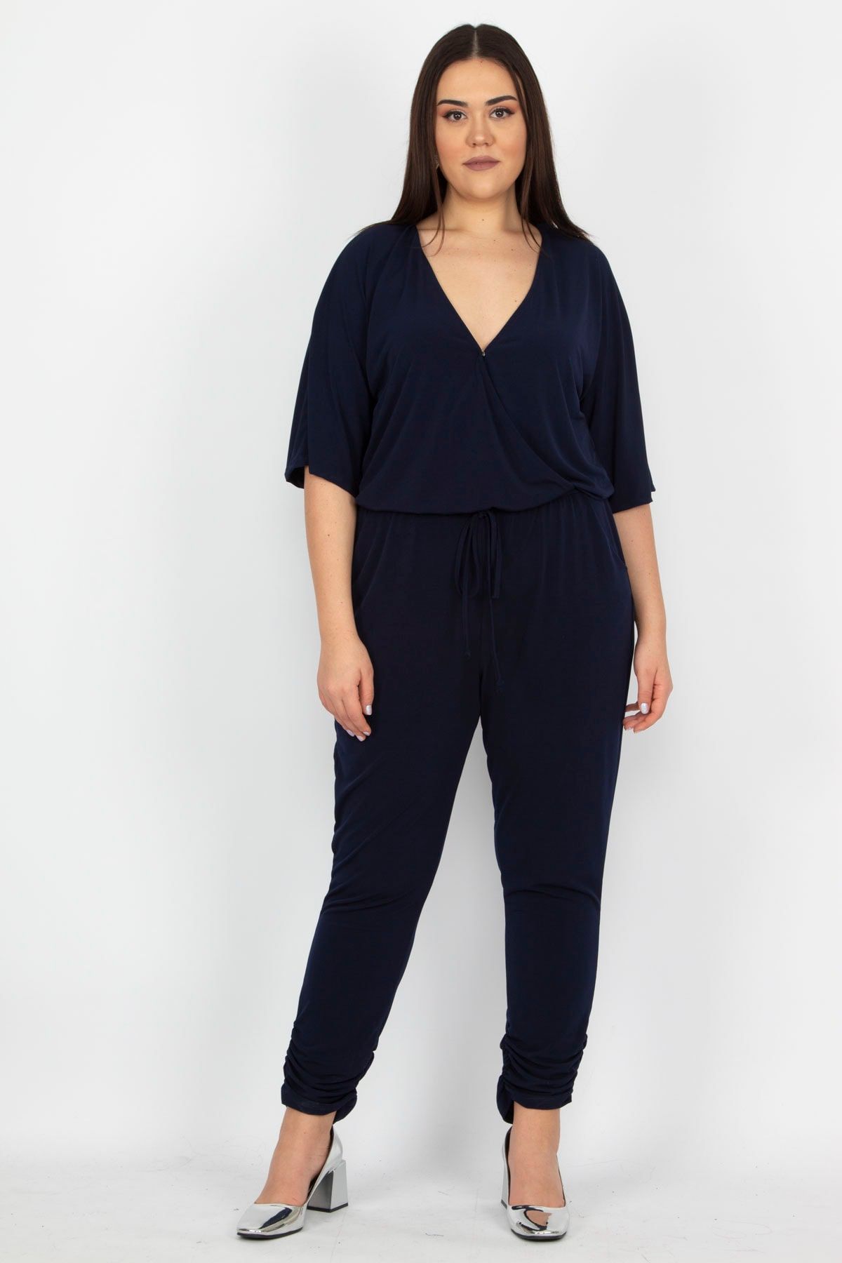 Plus size cheap blue jumpsuit