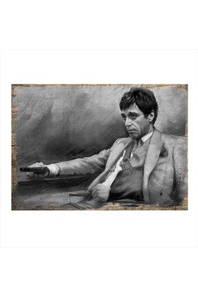 Tony Montana Dekoratif Mdf Tablo 50cm X 70cm yatık-20637-50-70