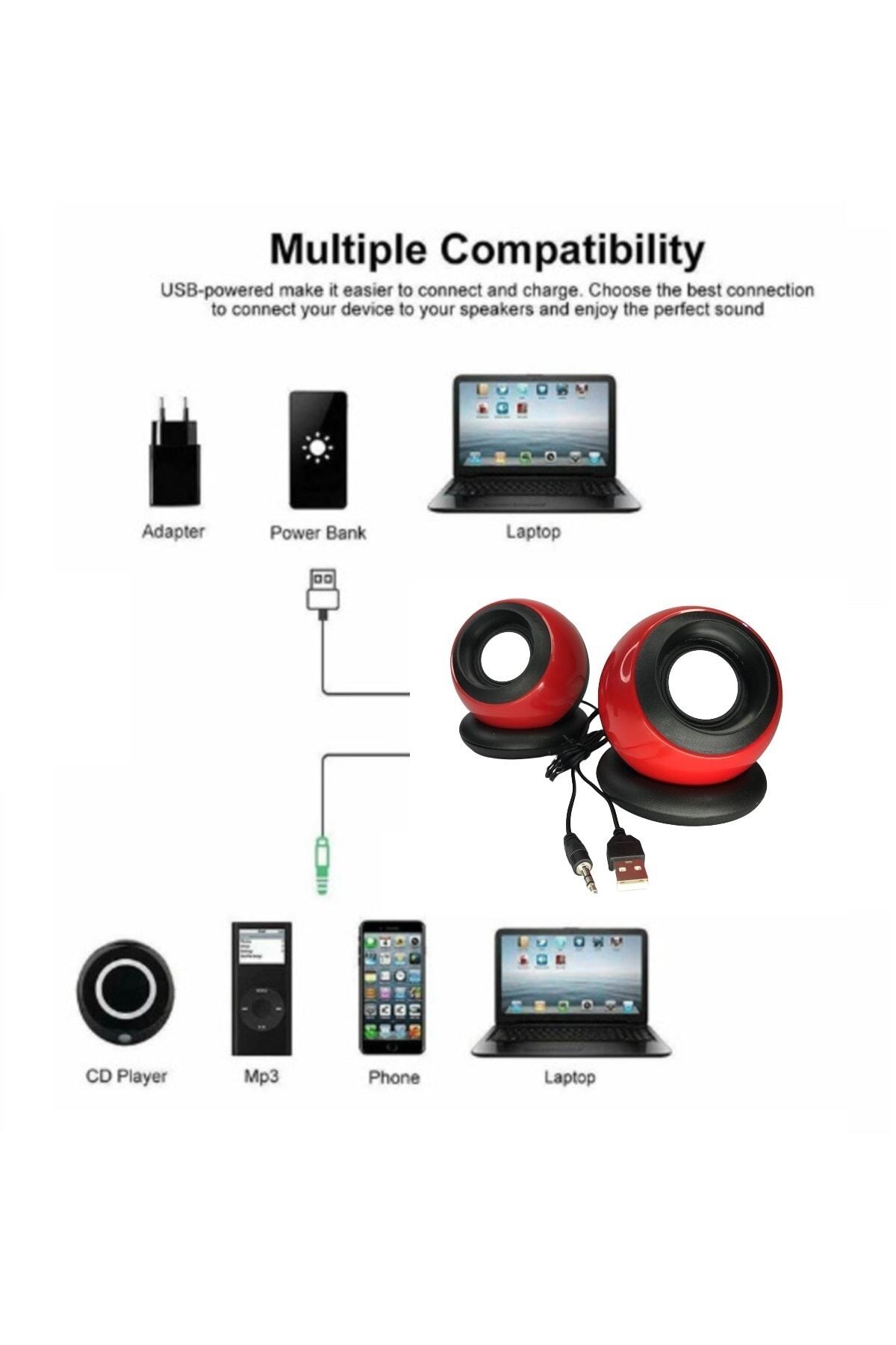 Bilgisayar Hoparlörü Laptop Telefon Notebook Pc Hoparlör Usb Speaker Ses Sistemi 3.5mm Jack 3