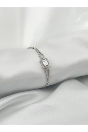 925 Ayar Gümüş Zirkon Taşlı Baget Tasarım Kadın Bileklik BSW-A193