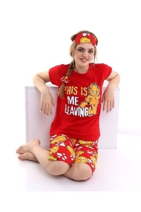 Şortlu Atlet Pijama Takımı Kırmızı 1002