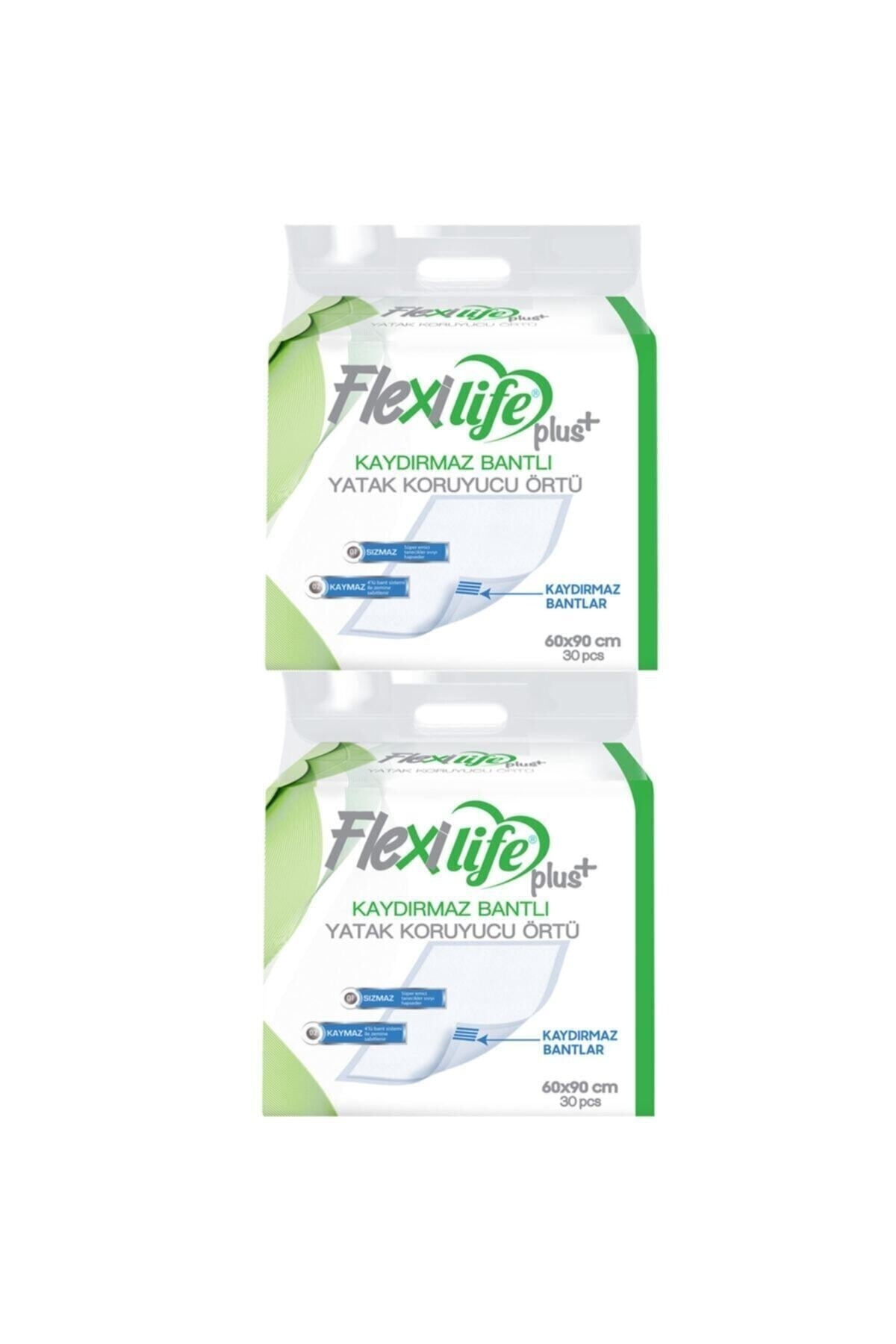 Flexi Life Flexilife Hasta Altı Bezi Kaydırmaz Bantlı Yatak Koruyucu Örtü 60x90 Cm 30 Lu 2 Paket