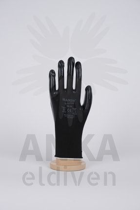 Hn-16 Siyah-siyah Iş Eldiveni (12 Çift) No:10 616161000000100