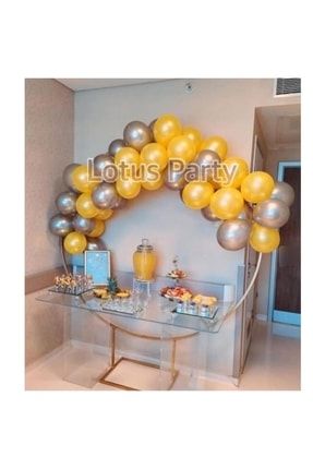50 Adet Hastane Oda Süsleme Temalı Balon Zinciri Seti ( Gümüş - Gold Balon ) LTS-BLN0628