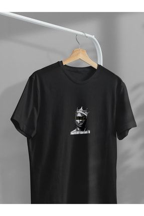 Oversize Bol Kesim Rıp Tupac Baskılı Siyah Tshirt RipTupac0001